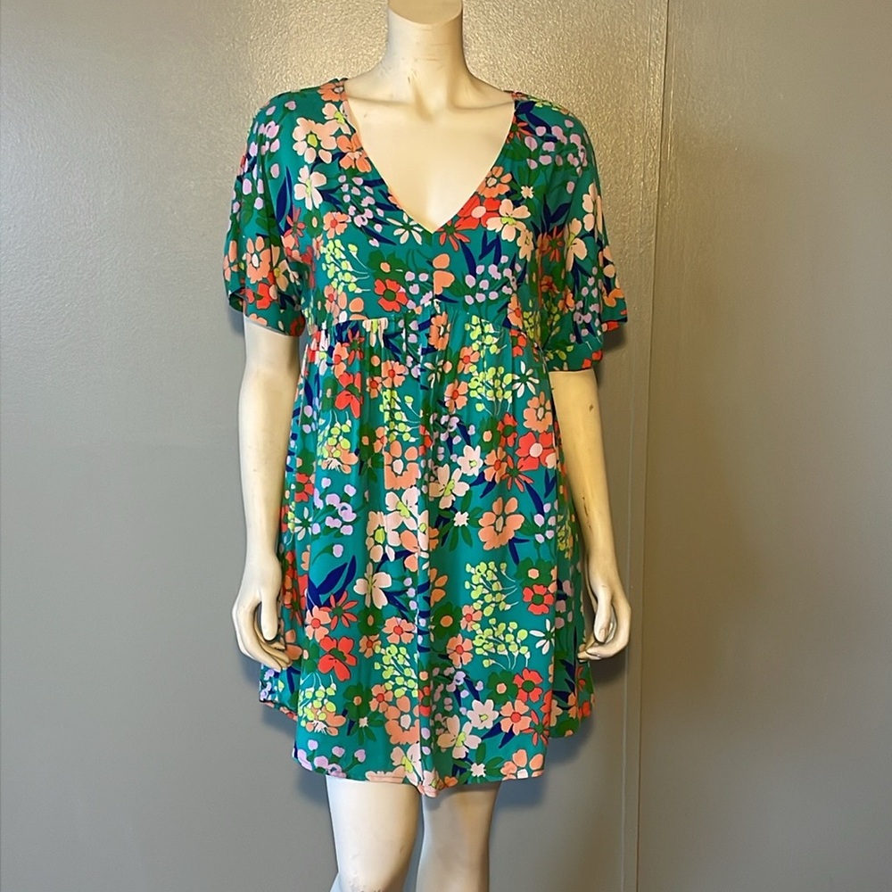 ANDREE BY UNIT, floral, loose, tunic dress. Size S